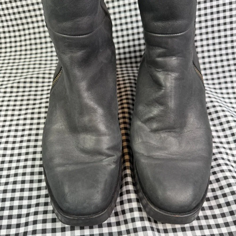 Coclico Lumin Shearling Boots Black Leather Zip Ankle Boots EU 41 Made in Spain